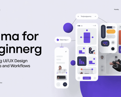 Figma interface showcasing UI/UX design tools and workflows for beginners.