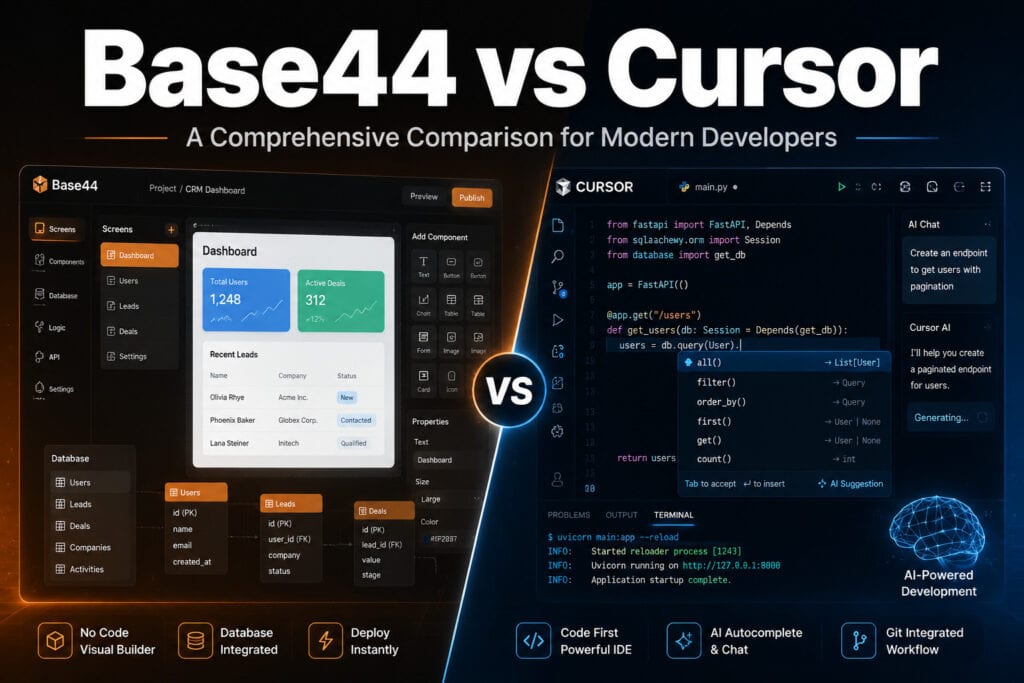 Base44 vs Cursor: A Comprehensive Comparison for Modern Developers