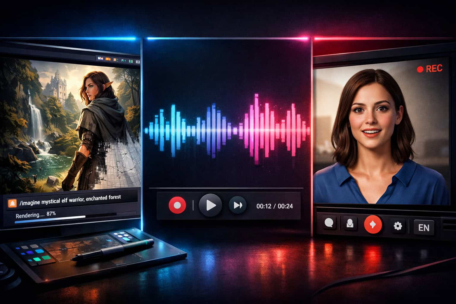 AI-powered video recording and editing tools for content creators and streamers.