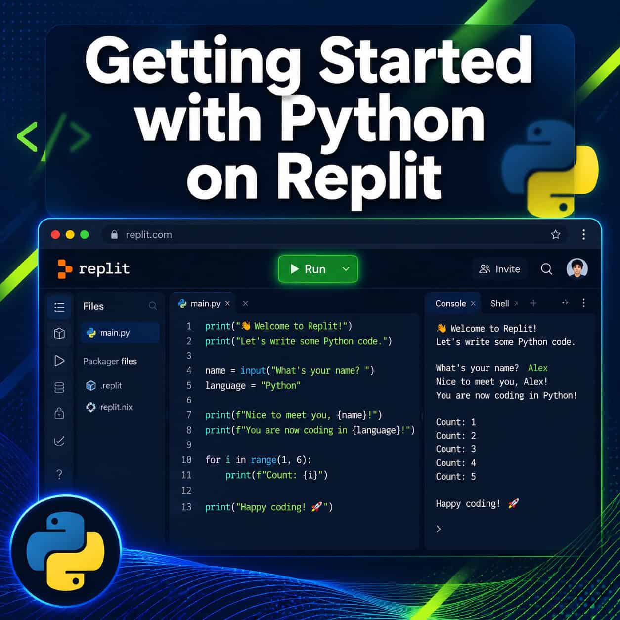 Complete Guide: Logging In and Getting Started with Python on Replit
