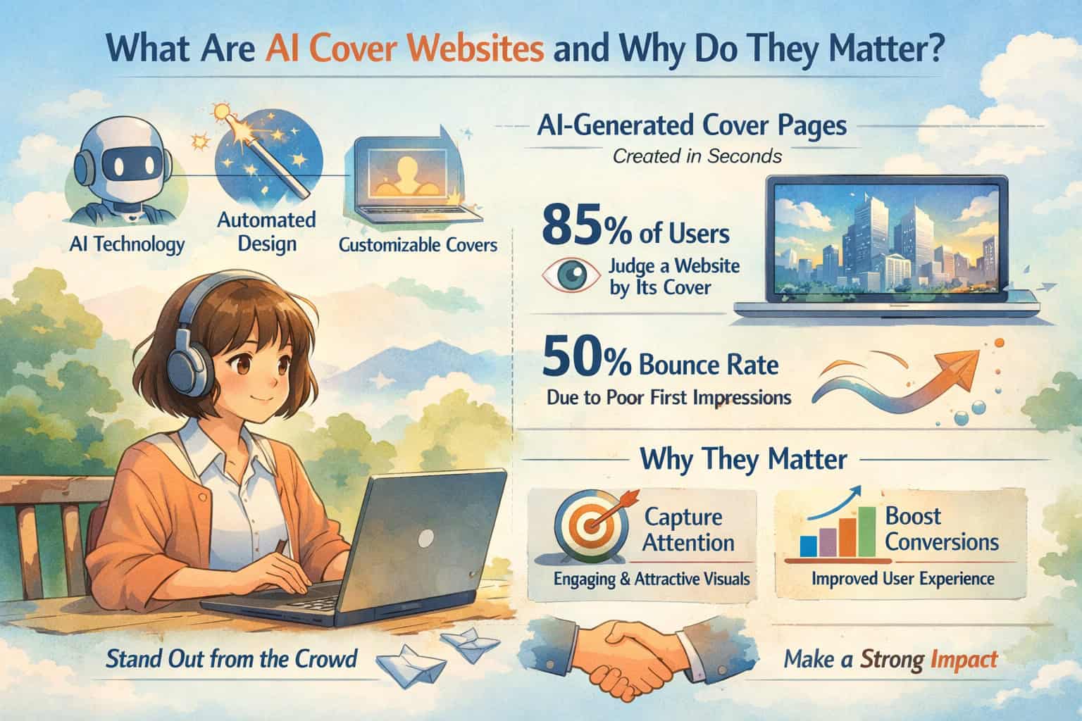 AI Cover Websites: How AI enhances first impressions and user engagement through smart design.