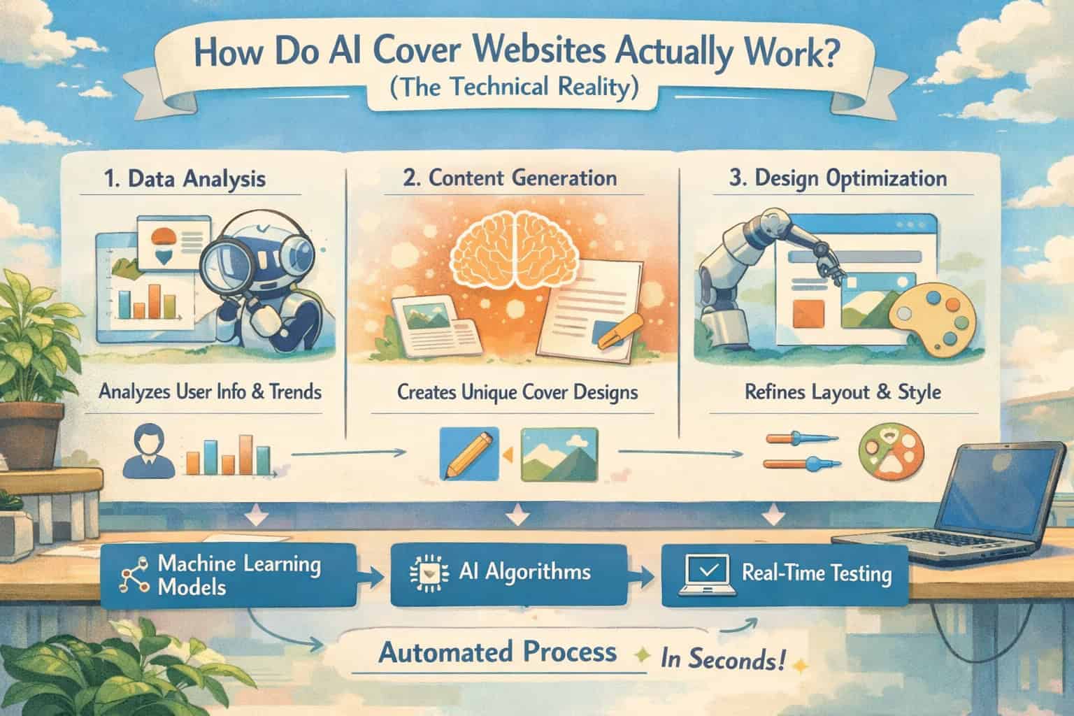 AI Cover Websites: How AI creates engaging, customized website covers quickly and efficiently.