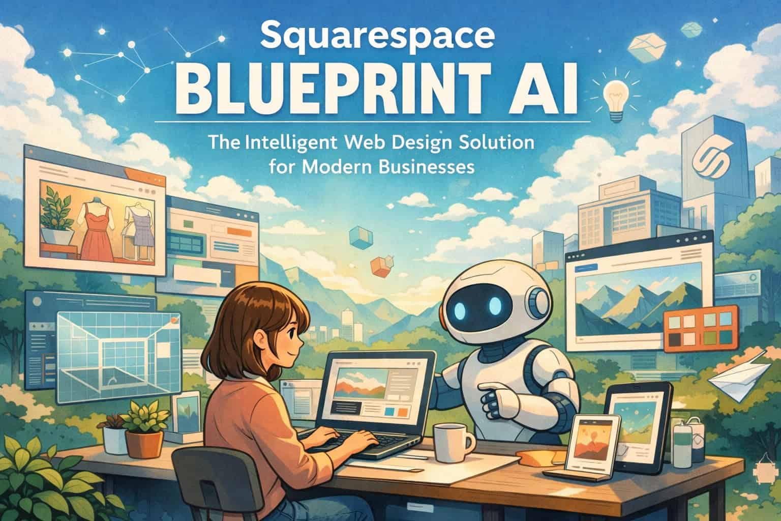 Modern AI-driven web design for businesses using Squarespace Blueprint.