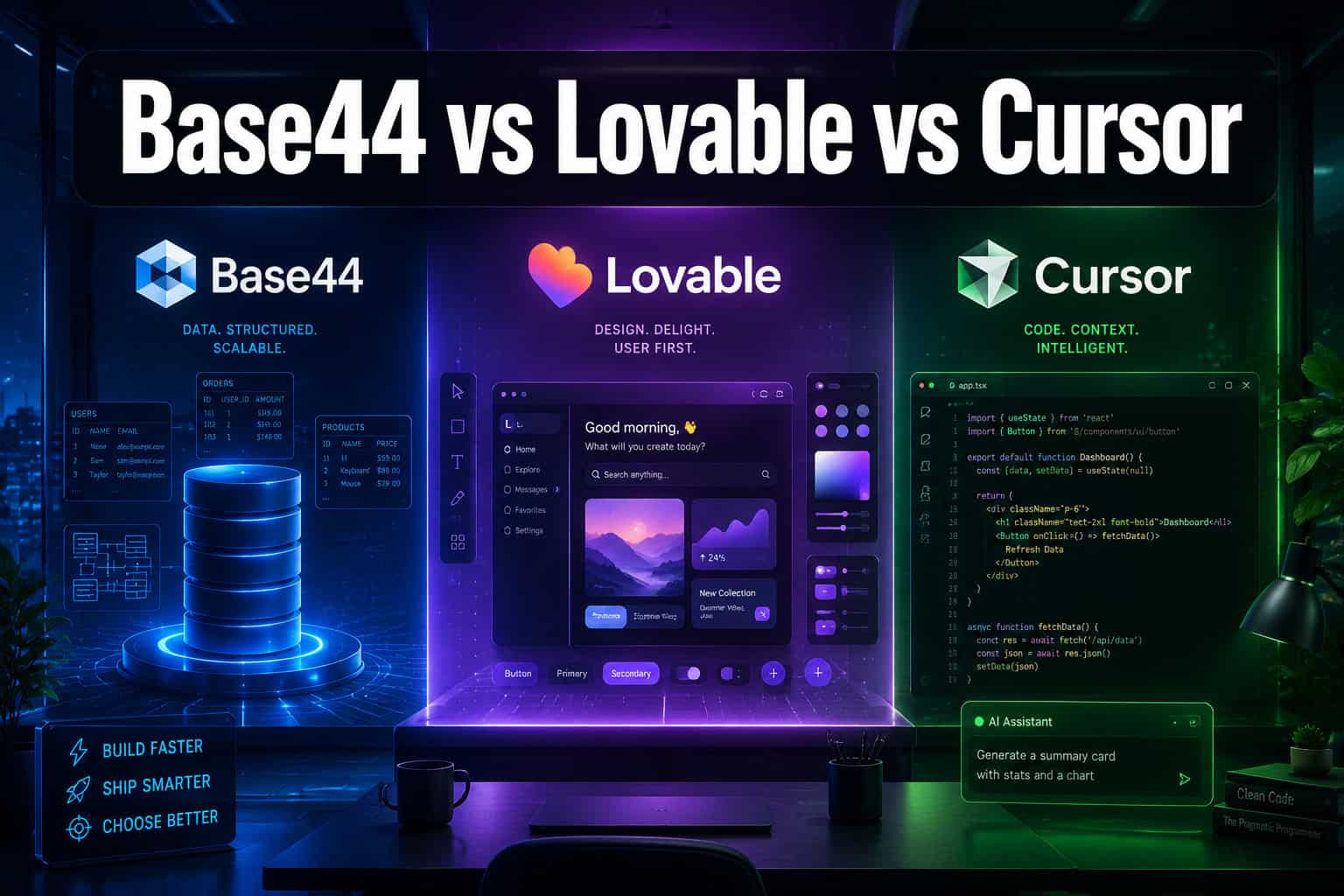 base44 vs lovable vs cursor