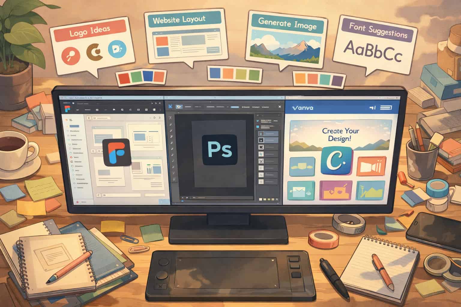 AI tools for web designers enhancing creativity and productivity in 2024.