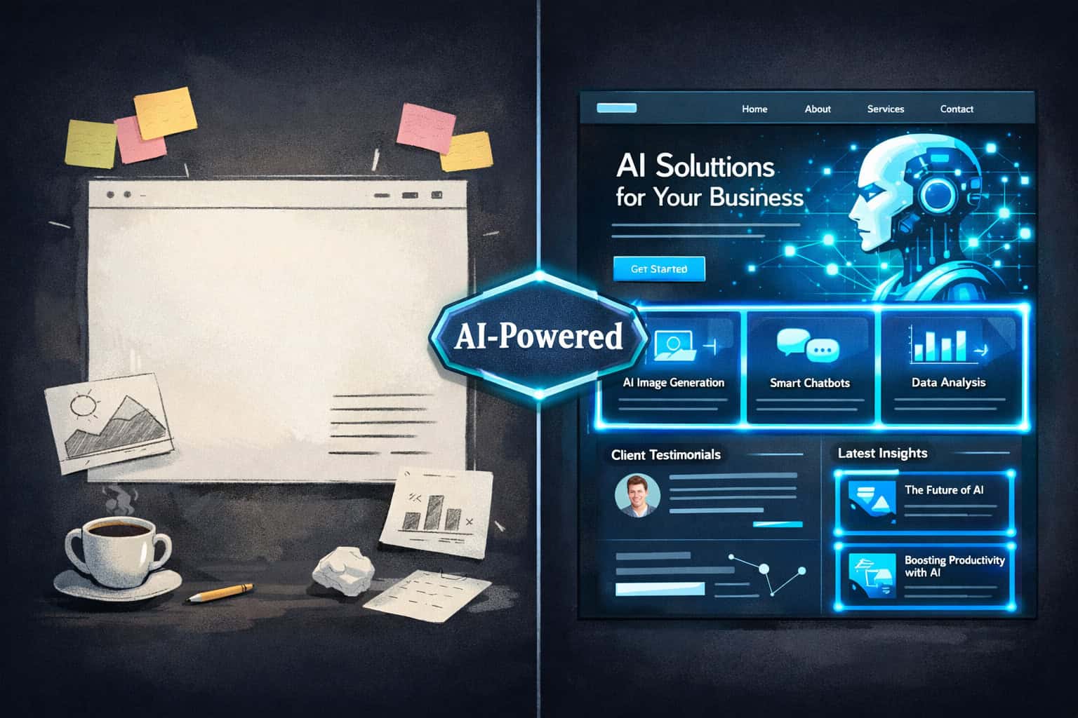 AI-powered web design solutions for enhanced creativity and efficiency in 2024.