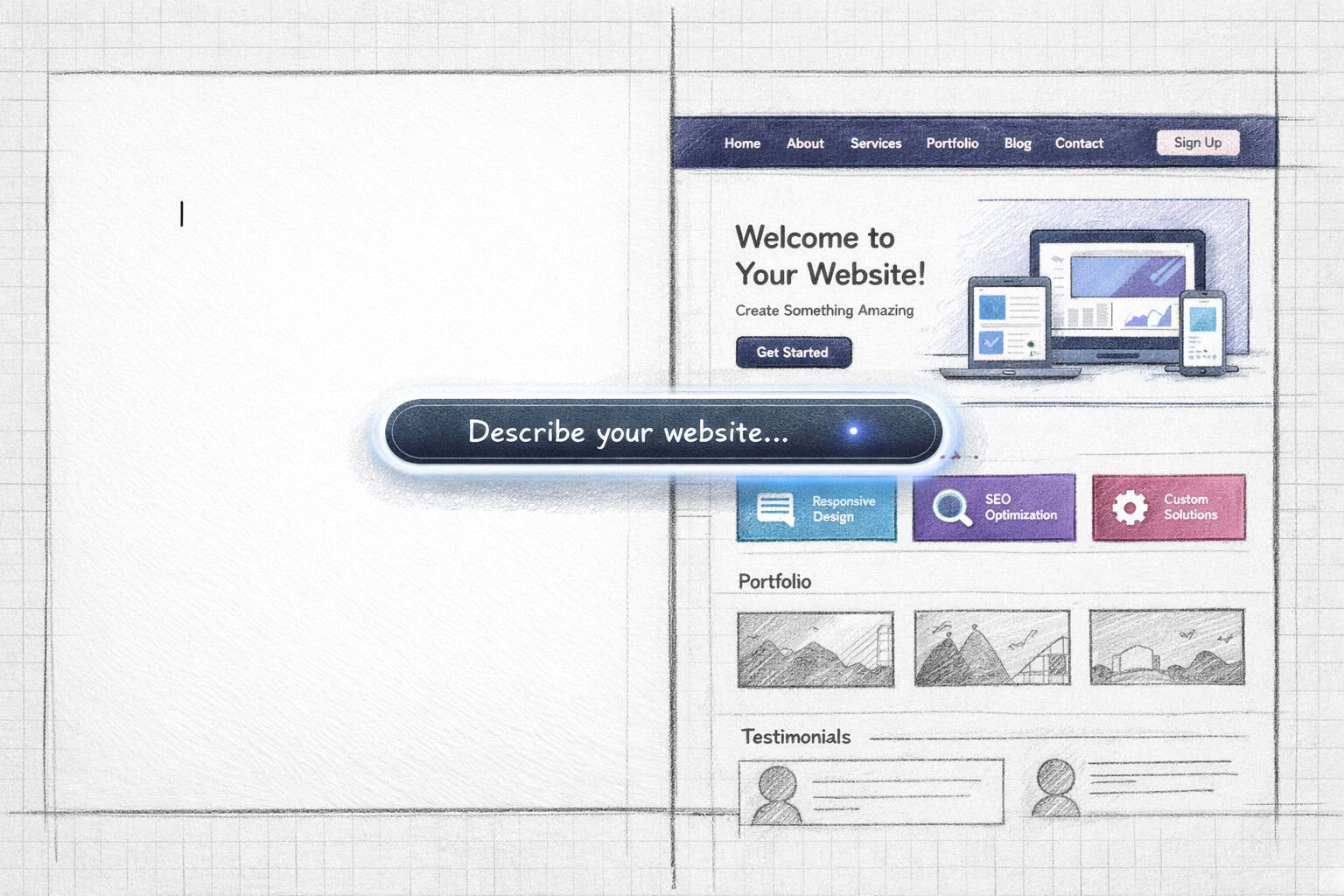 AI-powered website creation tool for fast, customizable web design.
