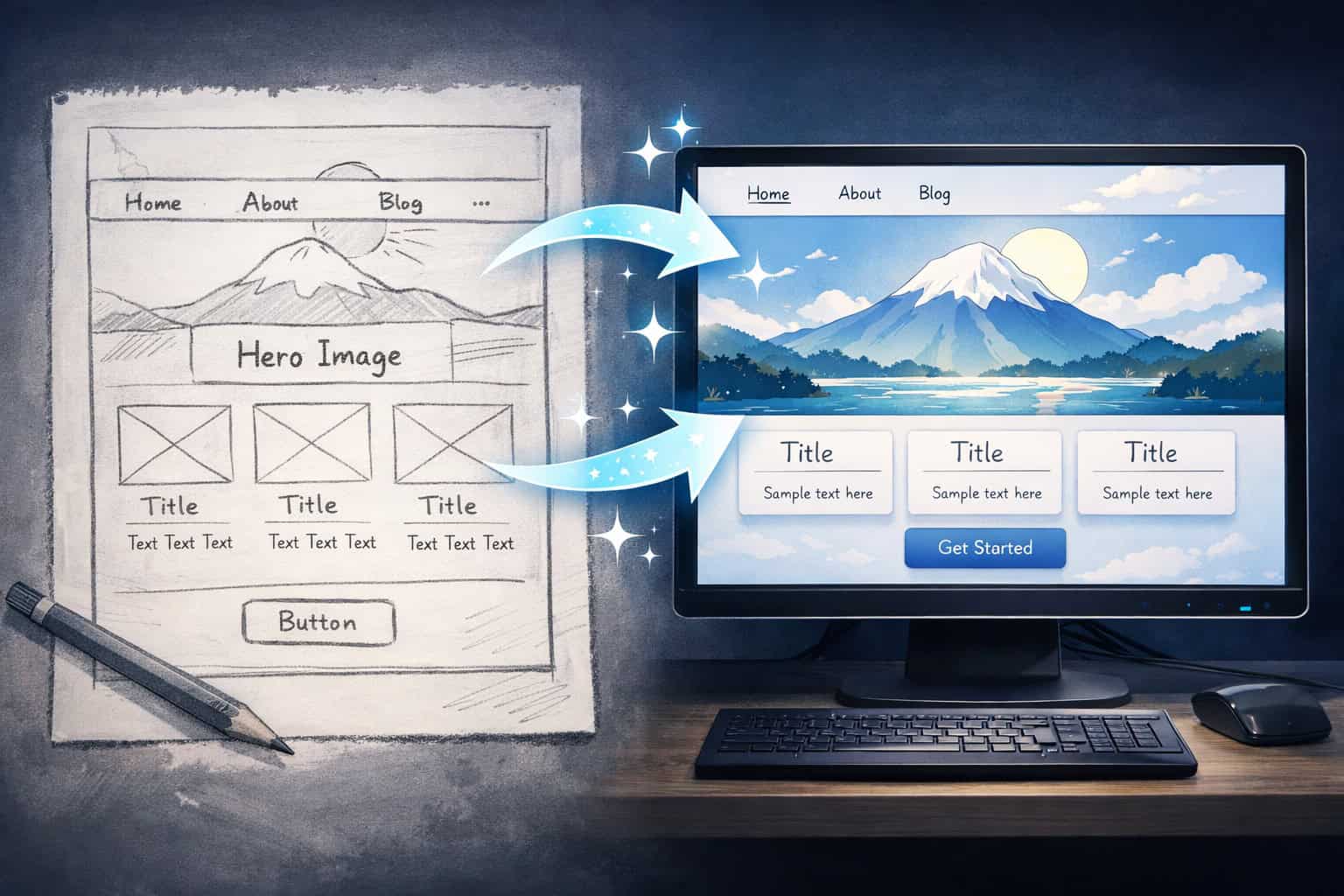 AI-powered web design transformation for 2024, enhancing creativity and efficiency in building stunn.
